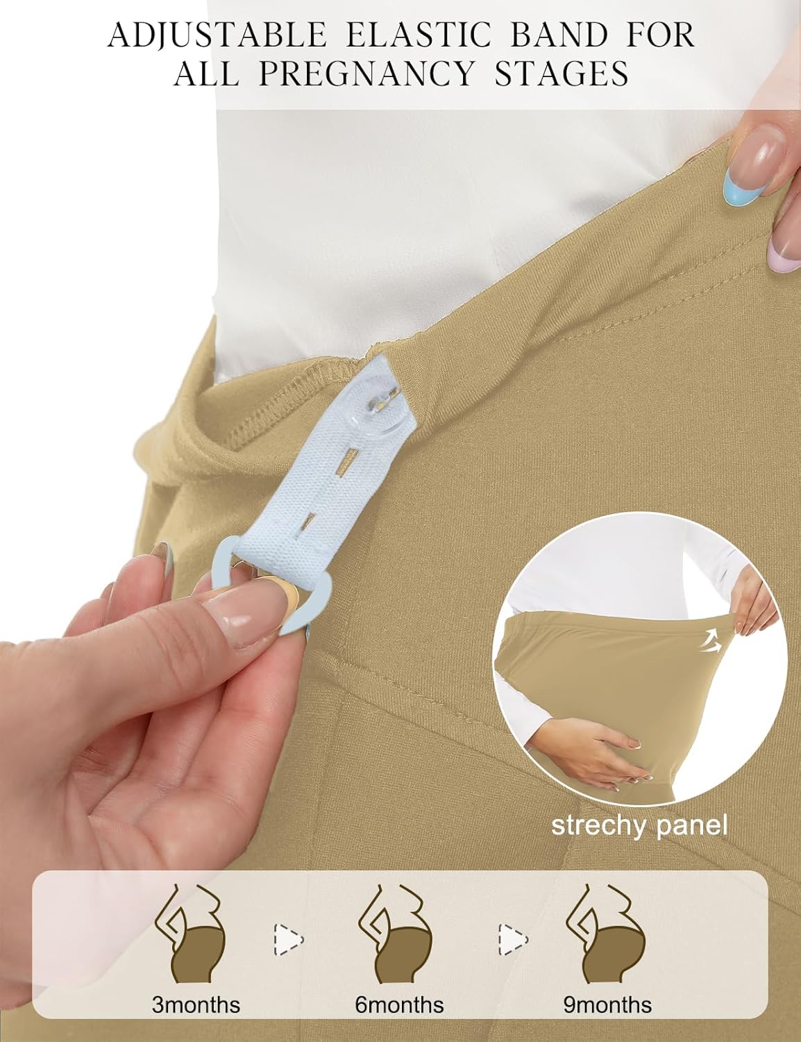 Tapata Women's Maternity Pants 28" 30" 32" Bootcut Dress Pants with Pockets Over Belly Pregnancy Work Pants Over-Bump Casual - Image 6