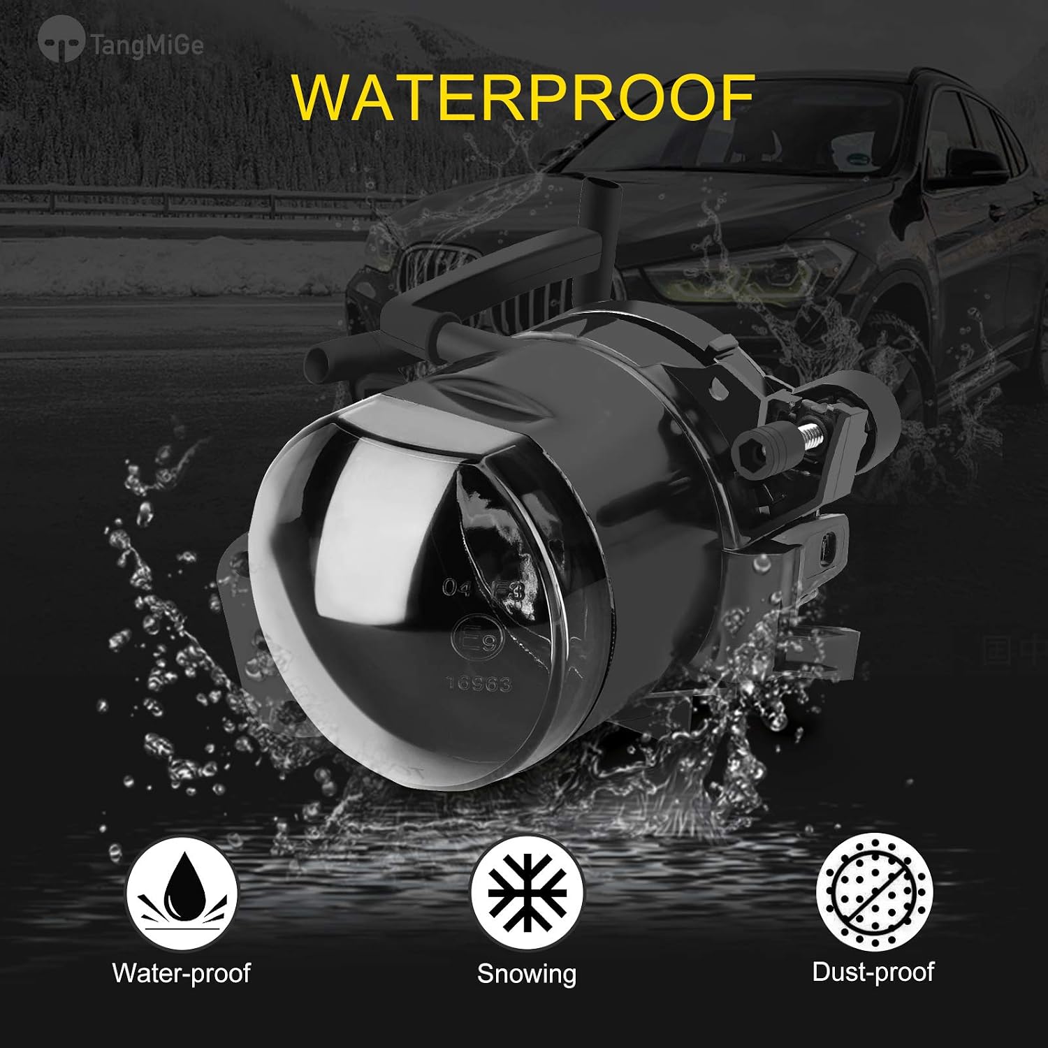 TangMiGe Fog Lights Lamps for 2004-2010 BMW 5 Series (E60 E61, 525i 525xi 528i 528xi 530i 530xi 535i 535xi 545i 550i), All For M-package/Technik Sports Package Bumper Models Only, 1 Pair, Smoke Lens