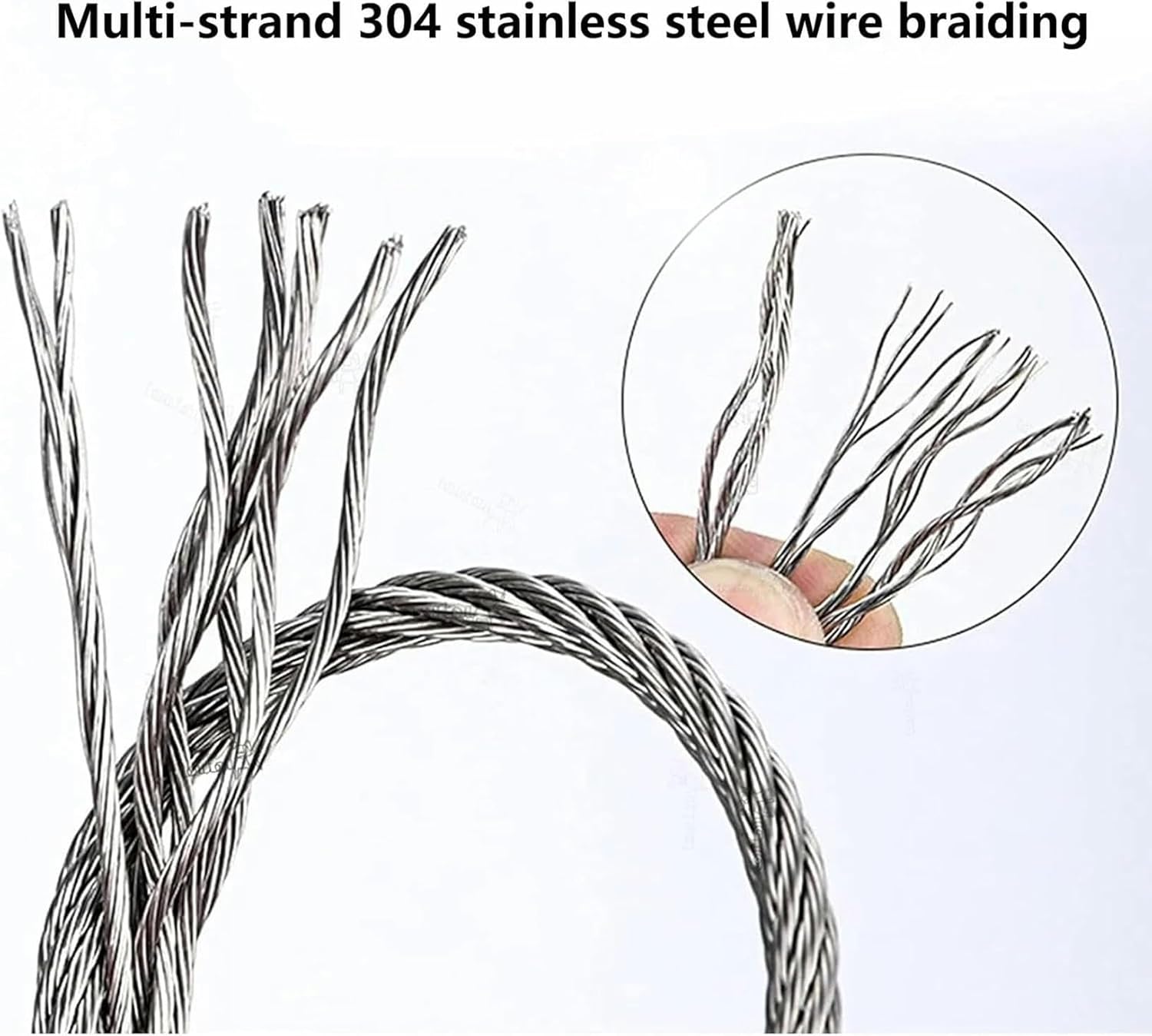 304 Stainless Steel Rope Net, Flexible Stainless Steel Rope Mesh, Animal Barrier Fence Protection Net for Balcony Stair Wire Rope (Color : 5cm, Size : 1x3m(3.3x9.8ft))