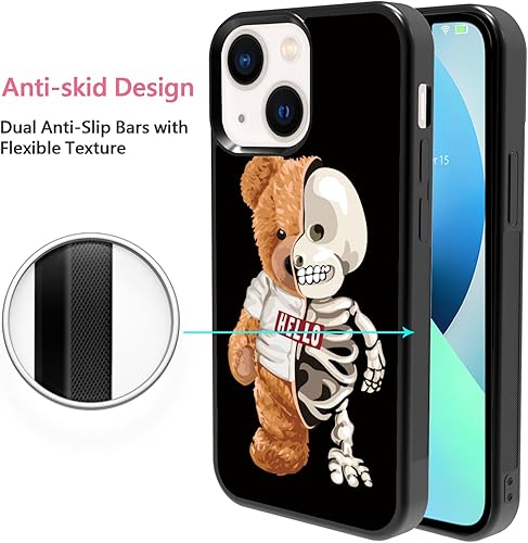 Miniatura 10 de FANXI Funda de teléfono para perros compatible con iPhone 13 Mini de 5.4 pulgadas, funda protectora a prueba de golpes de aluminio TPU de aluminio