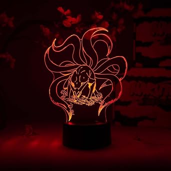 Otaku Lamps Kurama Naruto Anime Night Light, 16 Color RGB LED Gift for Otaku