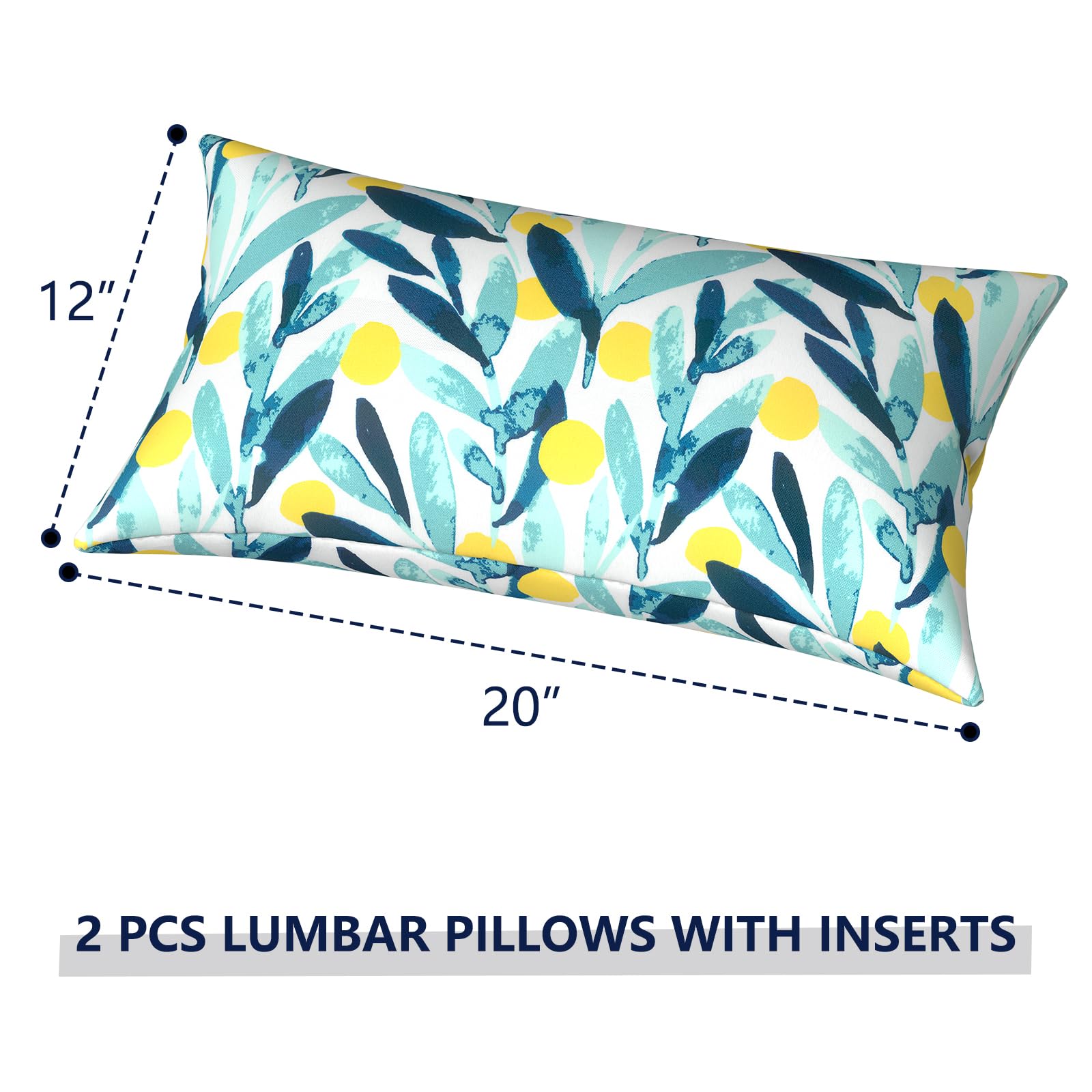 Cuscini Lombari Esterni LVTXIII - Set 2 Pezzi 30x50 Cm Resistente Allo Sbiadimento - Foto 2