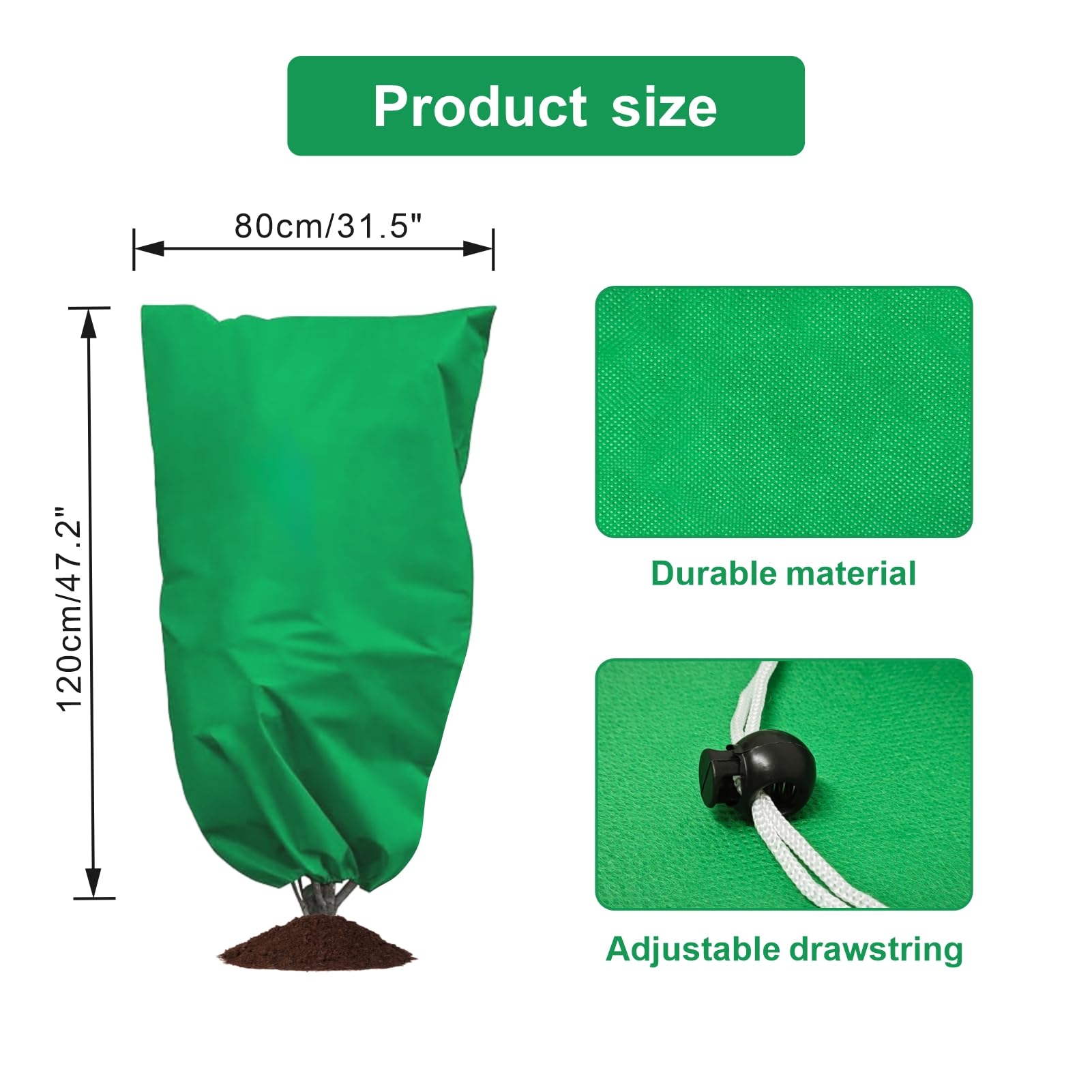 Eunika 6 Pack Plant Covers Freeze Protection, 47.2