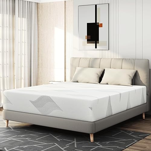 Miniatura 10 de Colchón Queen de 10 pulgadas, de espuma viscoelástica de gel refrescante, con funda extraíble y lavable, colchón Queen en una caja, firmeza media,