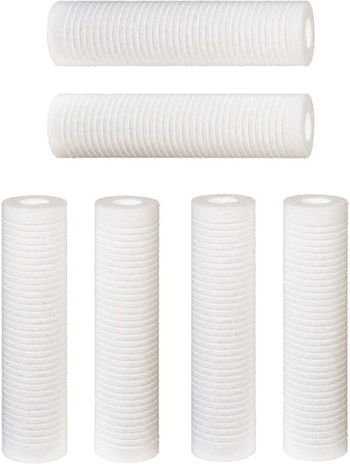 6 pk Hydronix 10"x2.5" 5 Micron Grooved Sediment Melt Blown Filters Cartridges (Compatible Replace Aqua-Pure AP110, Whirlpool WHCF-GD05, Watts FPMBG-5-975)