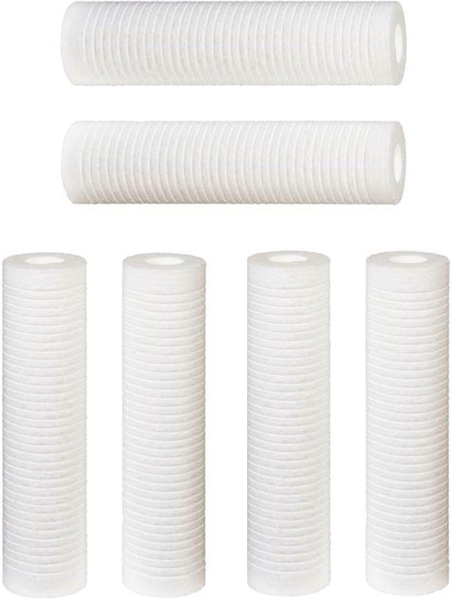 6 pk Hydronix 10"x2.5" 5 Micron Grooved Sediment Melt Blown Filters Cartridges (Compatible Replace Aqua-Pure AP110, Whirlpool WHCF-GD05, Watts FPMBG-5-975)
