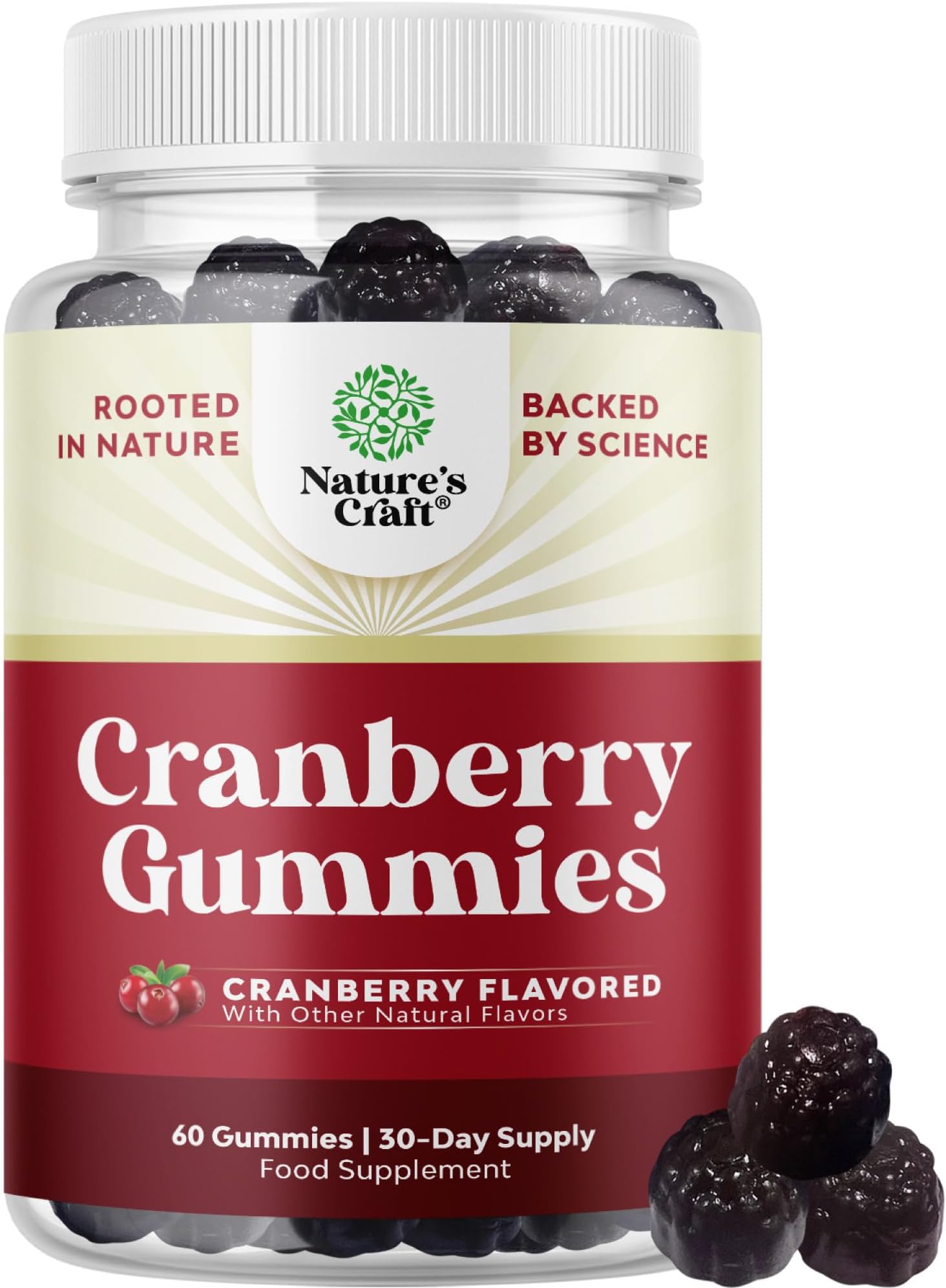 – Extra Strength Cranberry Supplement Gummies for Women, Urinary Tract Health