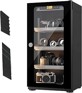 Deshumidificador de gabinete seco para equipo de cámara, control digital, luces LED, ajuste de humedad, bloqueo de contraseña, caja de almacenamiento electrónica de 20L/30L/40L/50L
