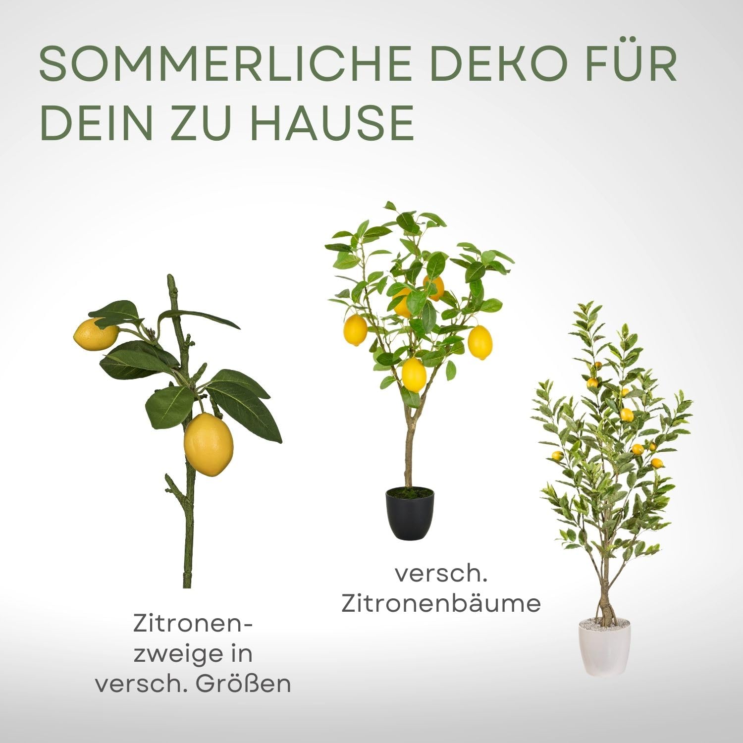 künstlicher Zitronenbaum 145cm I Künstlicher Zitronenbaum mit 10 Zitronen im Topf 18x16,5cm I mediterraner Kunstbaum mit naturgetreuen Blättern & Zitronen I hochwertige Kunstpflanzen