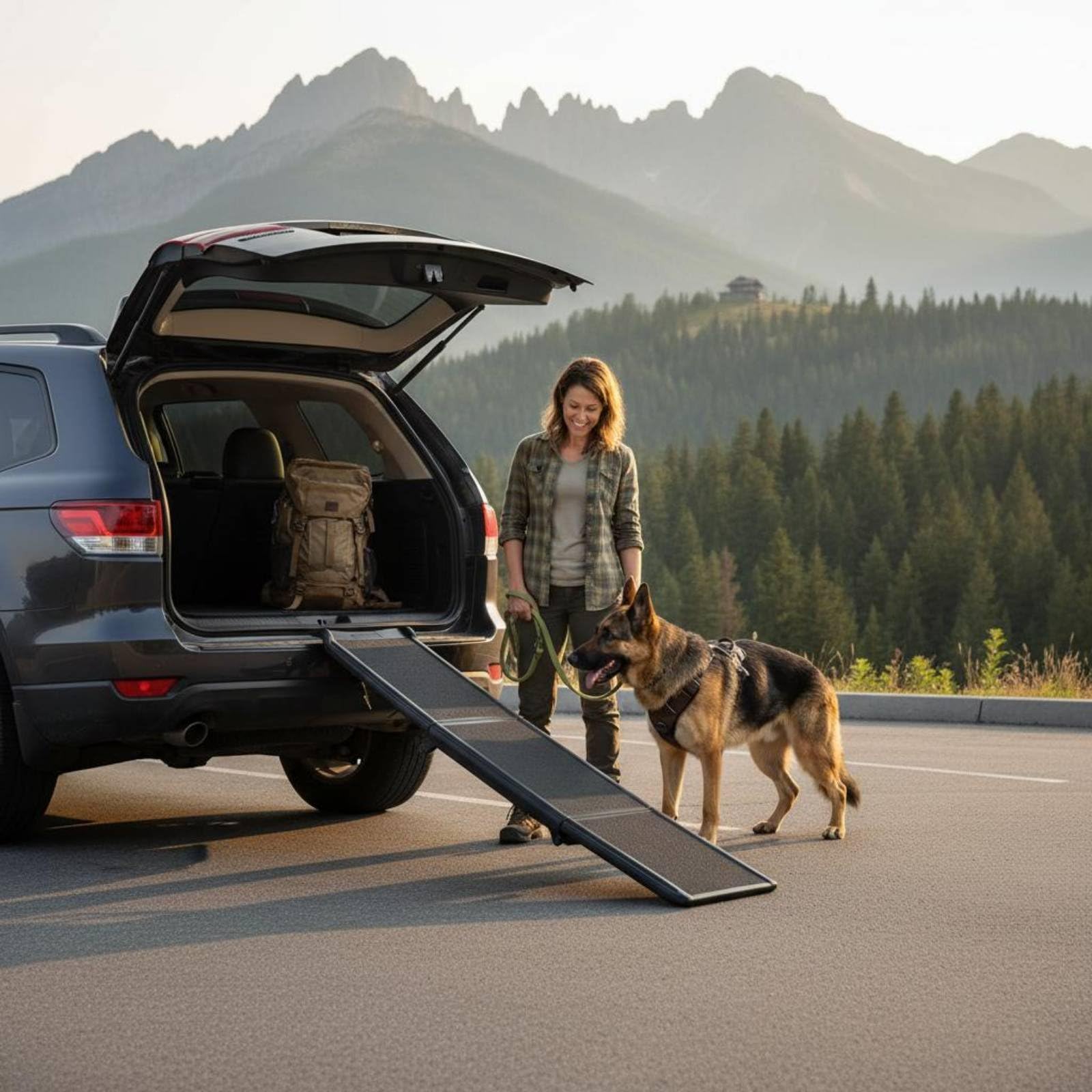 Rampa Plegable para Perros Rampa de Vehículo Acceso Material de Polipropileno con Tracción Antideslizante y Diseño Plegable Adecuada para, Style to 2
