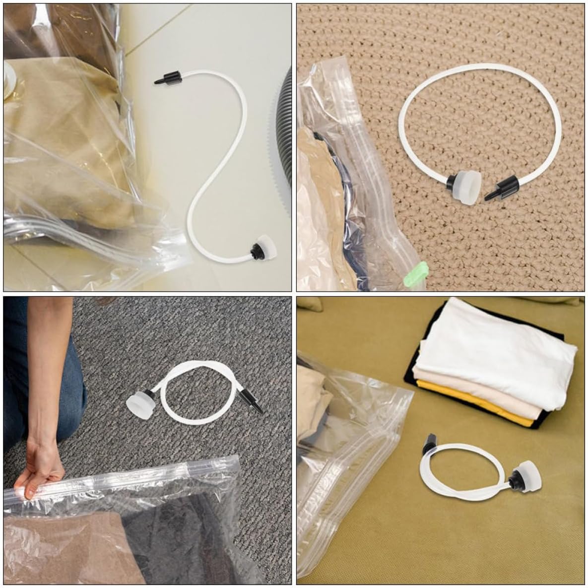 Generic 4pcs Vacuum Sealer Accessory Hose Compatible with Vacuum Sealer Machine for Versatile Food Packaging, Flexible Plastic Replacement Tube for Seafood and Vegetables, for Home Use