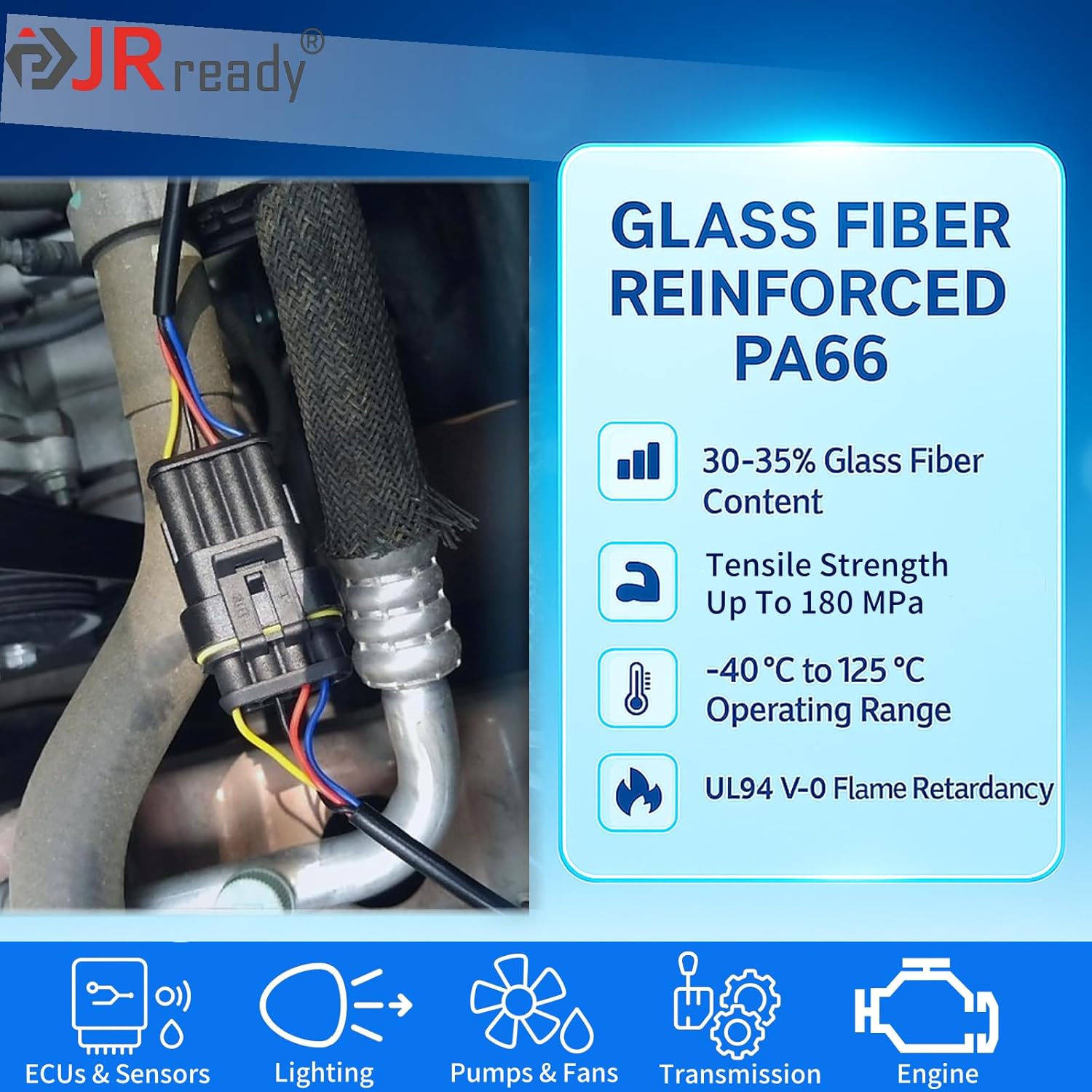 JRready ST6382-LY Superseal 1.5 Waterproof Automotive Connector Kit 1 2 3 4 5 6 Pin，16-18AWG, w/Ratchet Crimping Tool ACT-LY-AMP1.5, for Car/Trailer/Marine Wiring