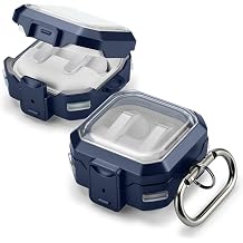 Anlinser Compatible with Samsung Galaxy Buds 4 Pro Case & Galaxy Buds 4 Case, Rugged Shockproof Protective Cover with Secure Locking Protection, Wireless Charging, Blue