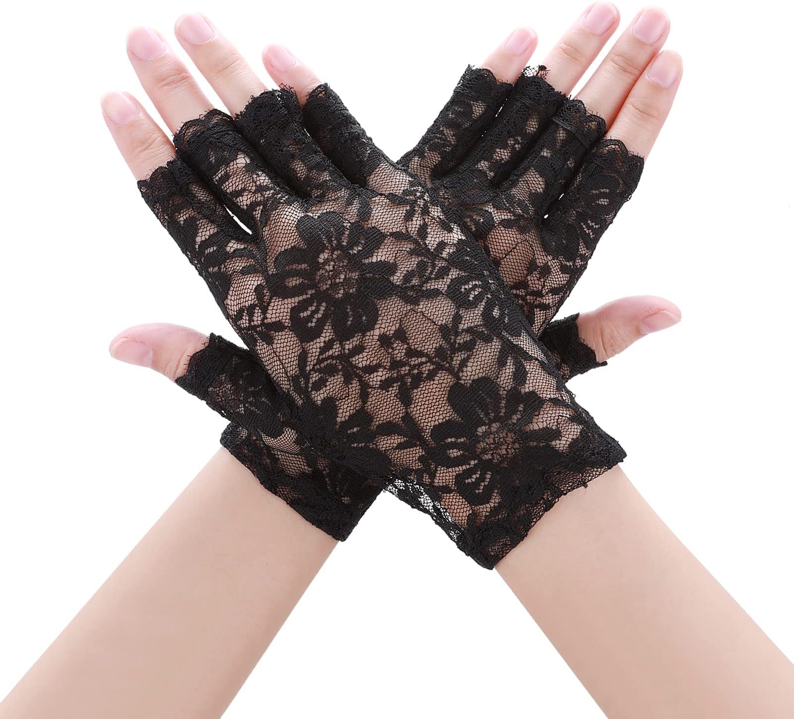 Sunblock Lace Floral Wedding Tea Party Gloves for Bridal Prom