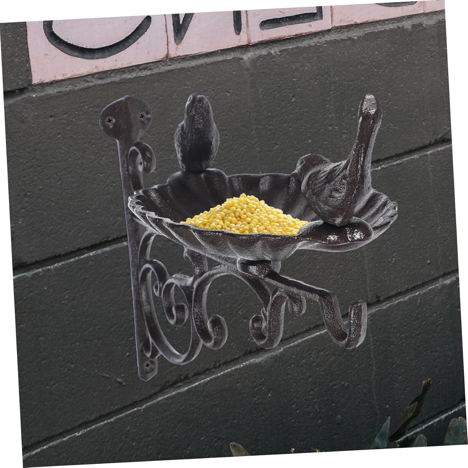 BESPORTBLE Chic Feeder Wall Mounted Hook Bracket Durable Hanging Basket for Outdoor Garden Decor Easy Installation Iron Material for Bird Bath and Food Bowl Use