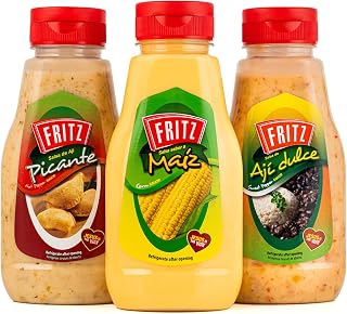 FRITZ Corn Sauce Hot Sauce Sweet Chili (240 g) Especially Ideal for your meals, Hot Dogs, Burgers, Sandwiches - Enhances Flavors and Adds a Spicy Kick (3 Pack)