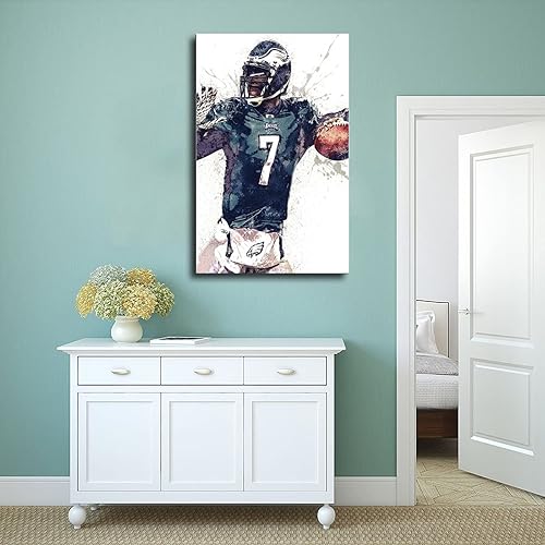 Miniatura 4 de ZYAURA Póster de Michael Vick en lienzo de fútbol, arte de pared, pinturas impresas para sala de estar, dormitorio, sin marco 12 x 18 pulgadas (11.8