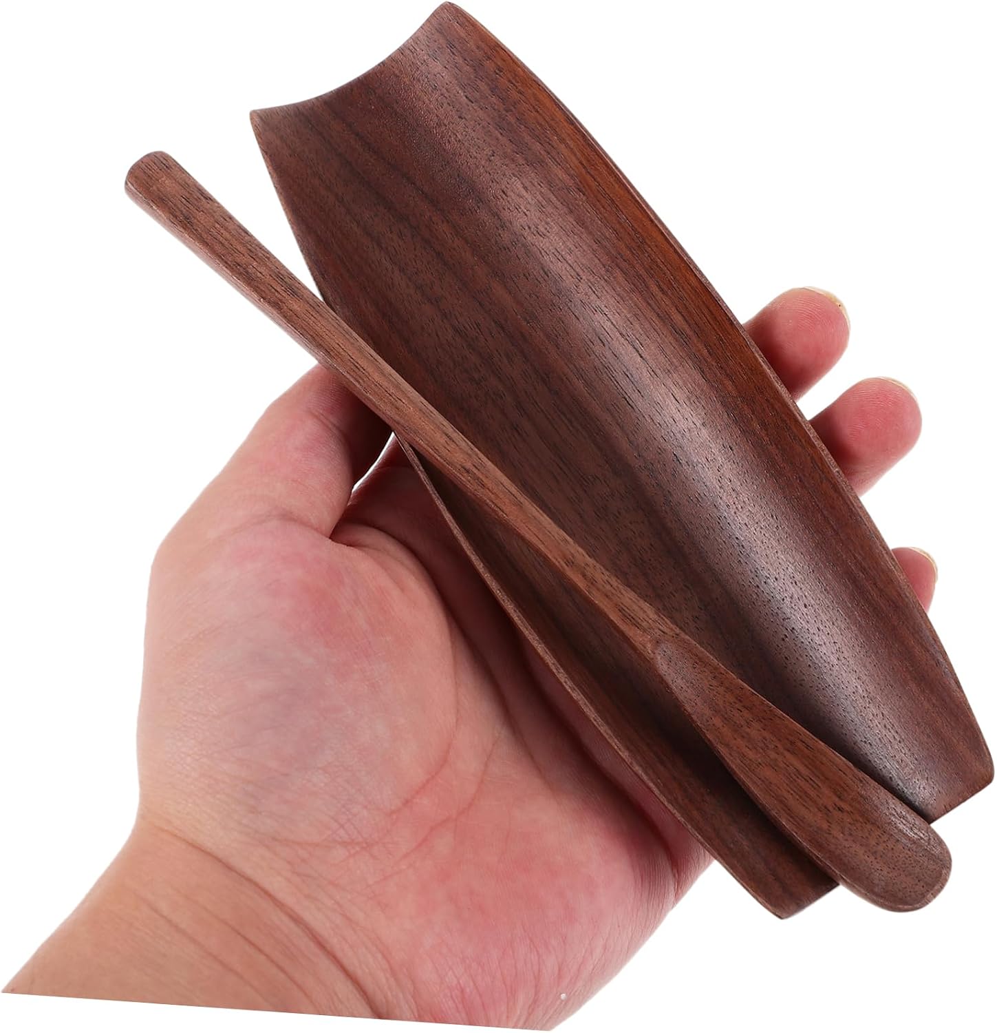 Black Walnut Tea Scoop Set Household Wooden Tea Scoop Storage Dish Nonstick Loose Leaf Dispenser
