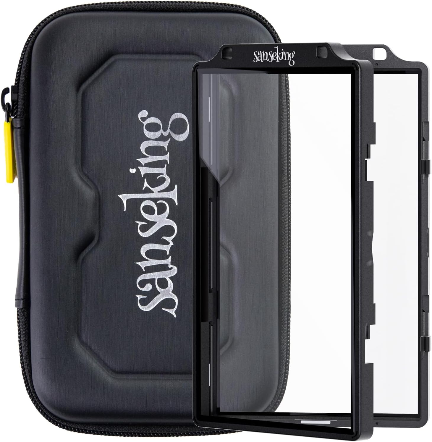 Graded Card Guard Case for BGS Slab Case for Graded Cards Metal Magnetic UV Protection Stackable Graded Card Slab Guard Glass Display Bumper Fit RPA Slabs Mags (Jet Black,55PT)