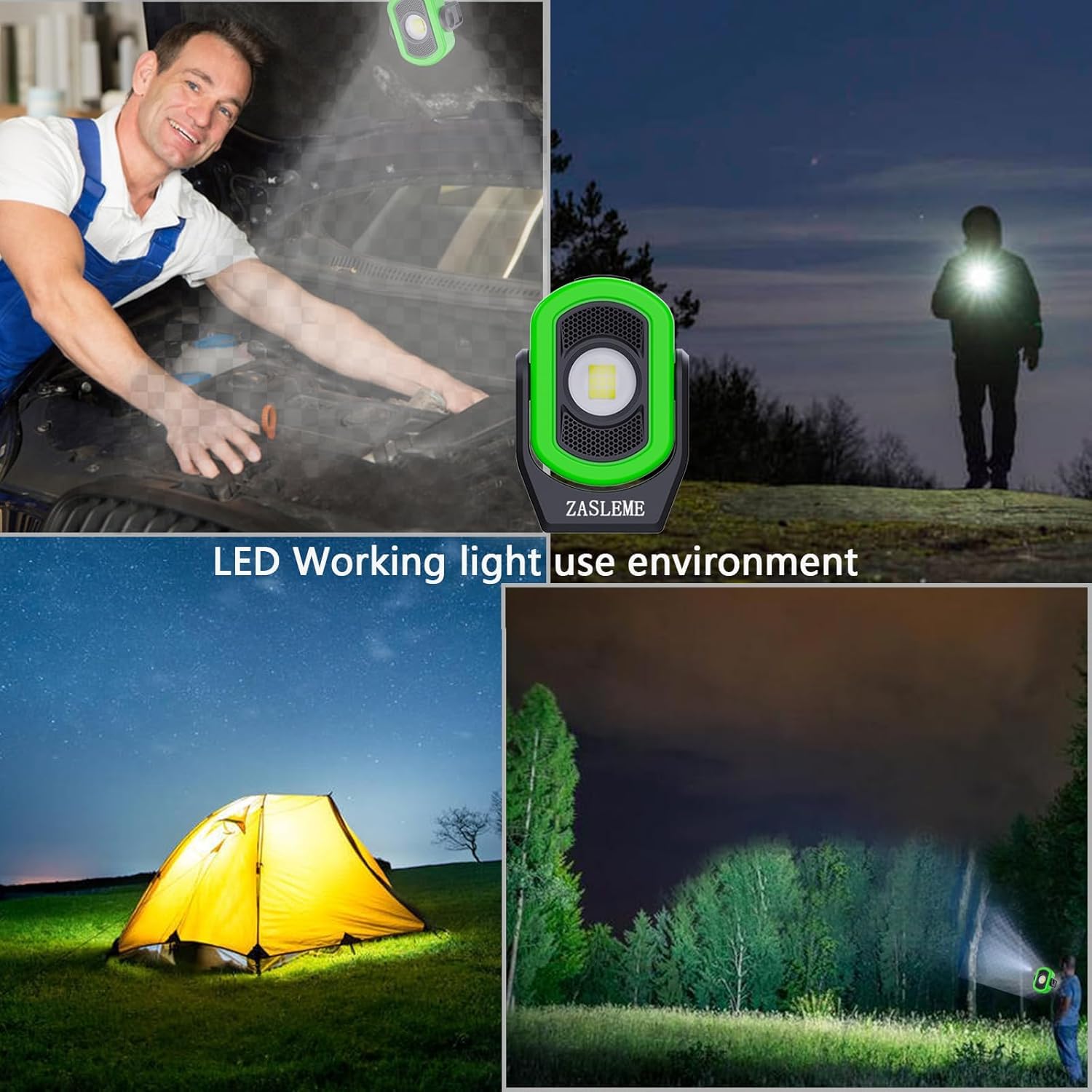Wiederaufladbares Arbeitslicht, 780 Lumen, wiederaufladbares Arbeitslicht mit magnetischem Licht, wiederaufladbar über USB, für Mechaniker Werkstatt