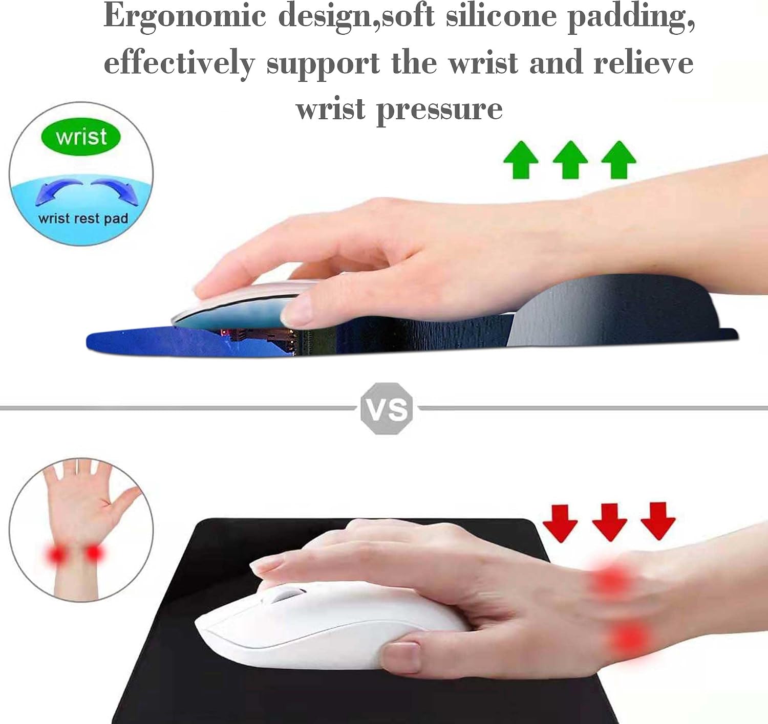 Cute Anime Mouse Pad with Wrist Rest, Non-Slip Rubber Base for Comfortable Gaming Mousepad - Ergonomic Mouse Pads with Wrist Support Suitable for Laptop Desktop and Work, Office Desk Accessory image 2