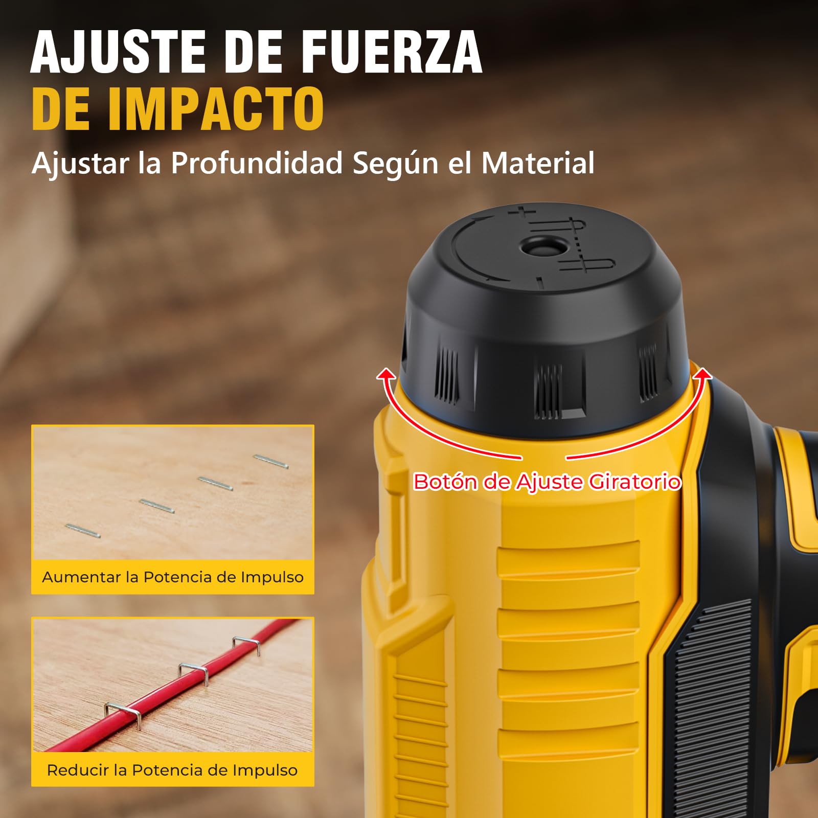 Alloyman 20V MAX Pistola de Clavos y Grapadora Eléctrica Inalámbrica 2 en 1, Clavadora 18GA con Batería 2,0Ah y Cargador, Incluye 1000 Clavos y 500 Grapas, para Bricolaje y Carpintería