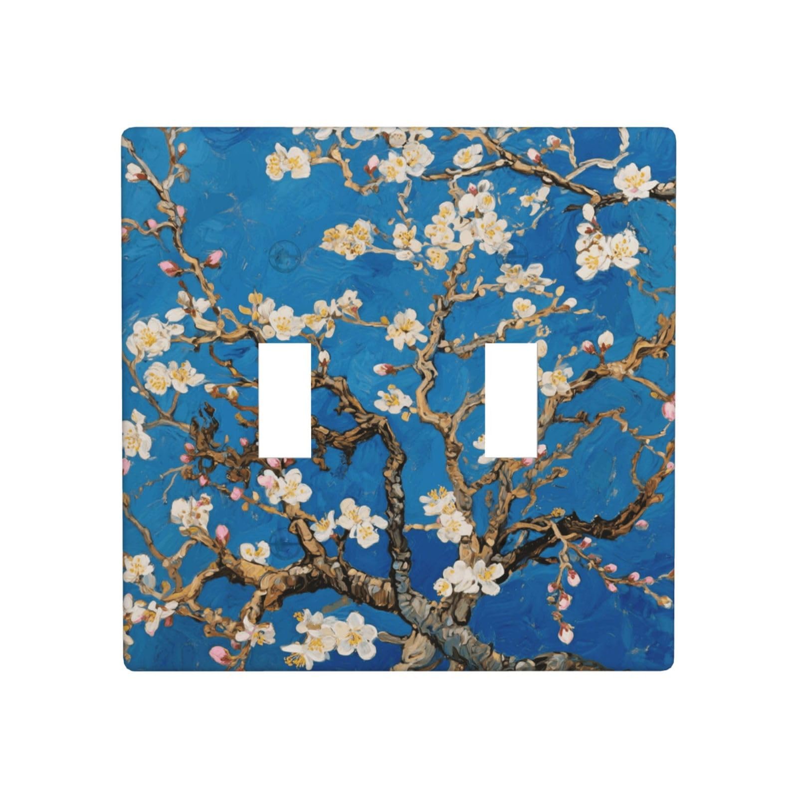 Fekiloot White Decorative Wall Plate Cover 2-Gang Duplex Switch Plate Cover Unbreakable Polycarbonate Double Toggle Light Switch Covers For Kitchen Bathroom Home Decor