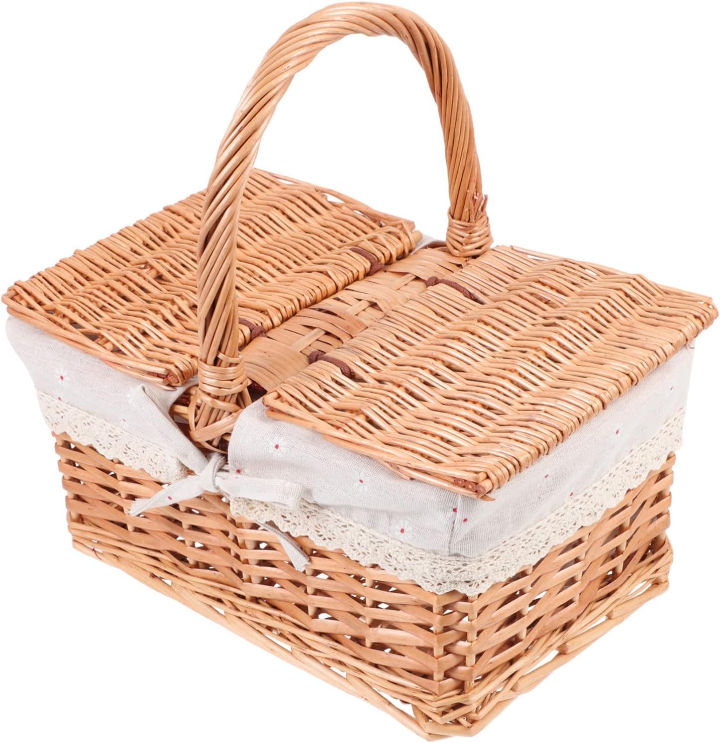 ORFOFE 1pc Lightweight Woven Picnic Basket Lid Portable Outdoor Storage Container for Food and Sundries for Camping Parties and Gardens