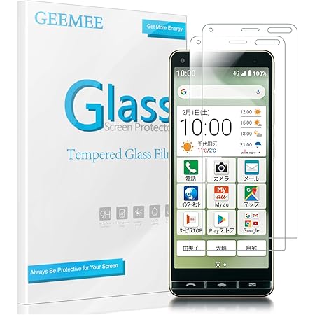 Amazon 改善版 京セラ Basio4 Kyv47 フィルム 強化ガラス 液晶保護フィルム 2枚入 Geemee 光沢 耐衝撃 スムースタッチ 9h硬度 撥油性 自動吸着 防指紋 気泡レス Basio4 保護フィルム Geemee スクリーンプロテクター