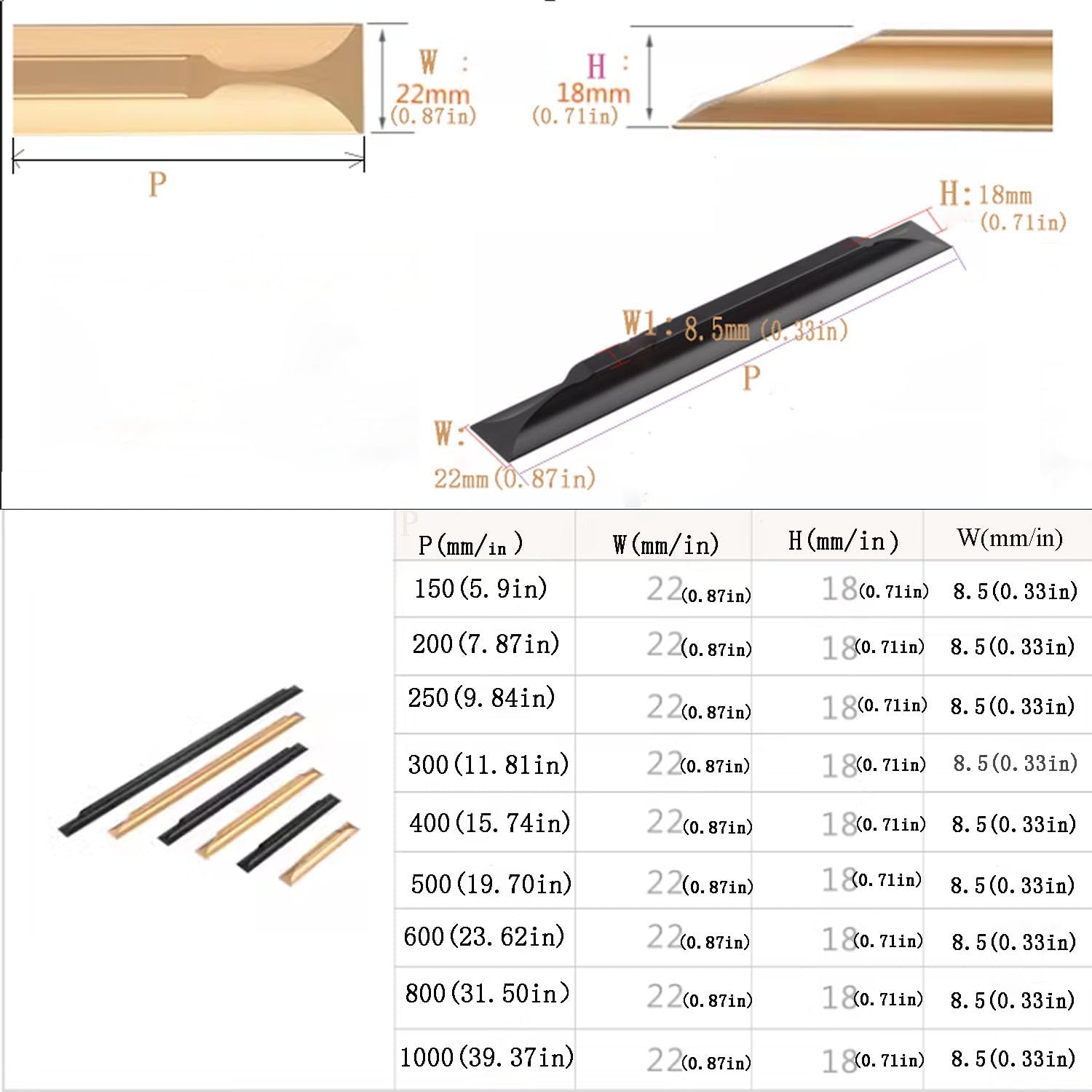 Self Adhesive Door Pull Handles,Kitchen Drawer Handle,Cabinet Knobs,Self Stick No-Drill Aluminium Alloy Stick on Door Handle,for Kitchen Bathroom Wardrobe,with Double-Sided Tape (800mm(31.5in),Gold)