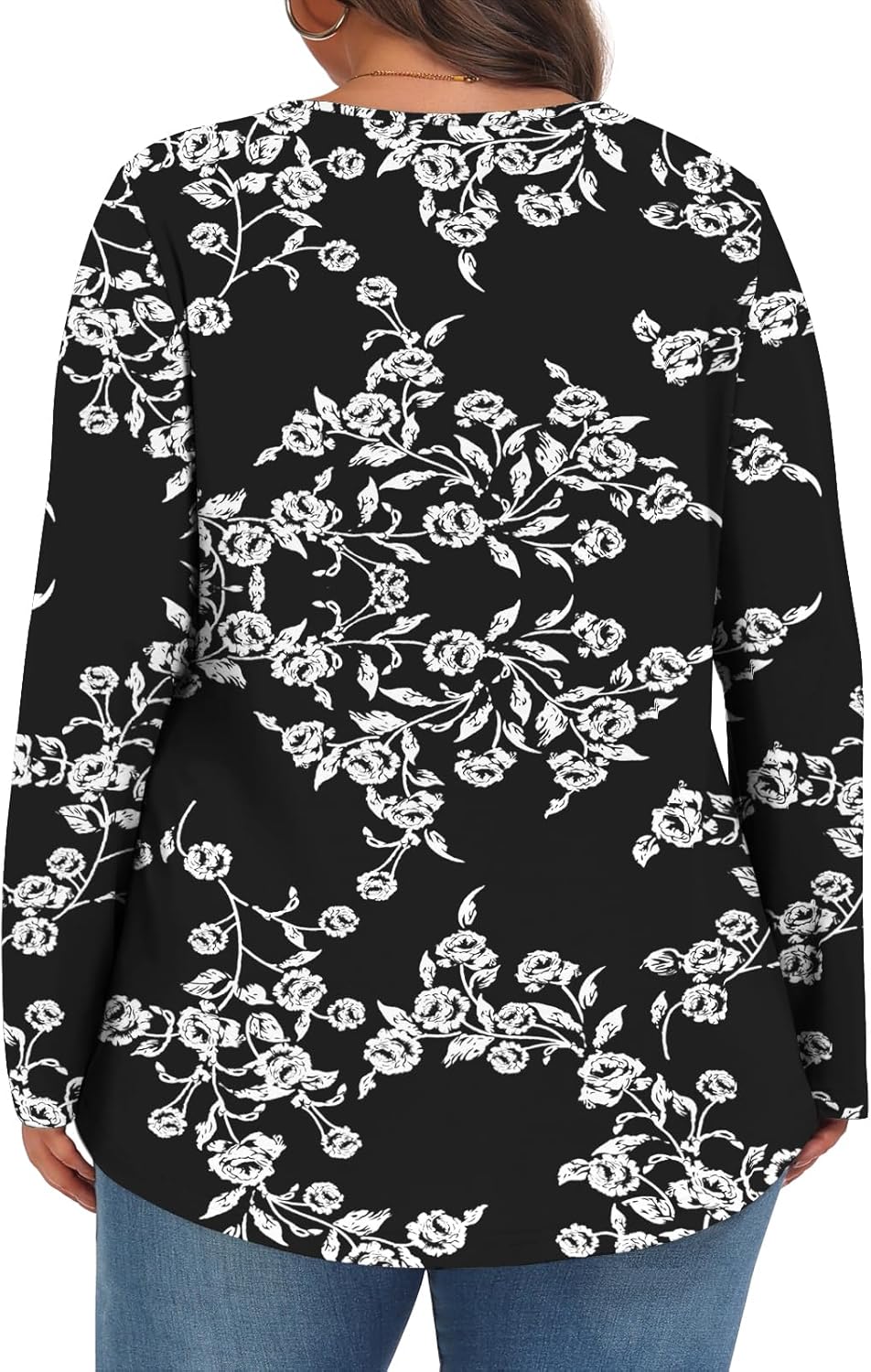 Plus Size Tops for Women Fall Long Sleeve Shirts Crew Neck Casual Loose Tunic Blouse 1X-5X - Image 4