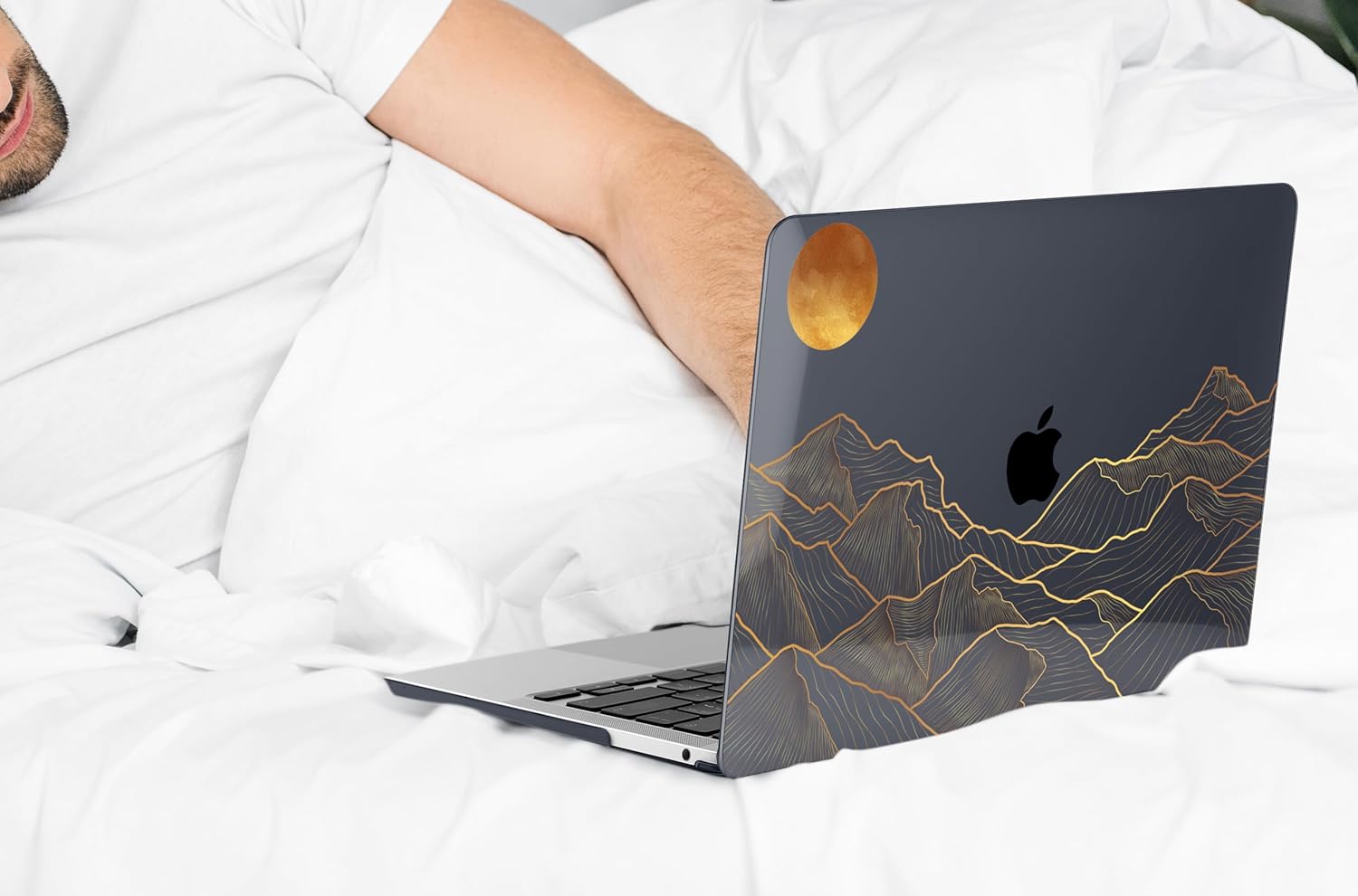 DONGKE Compatible with MacBook Pro 13 inch Case 2024 2023-2020 Release A2338 M2/M1 A2251 A2289 with Retina Display & Touch ID, Plastic Hard Shell & Keyboard Cover & Screen Film - Abstract Mountain - Image 4