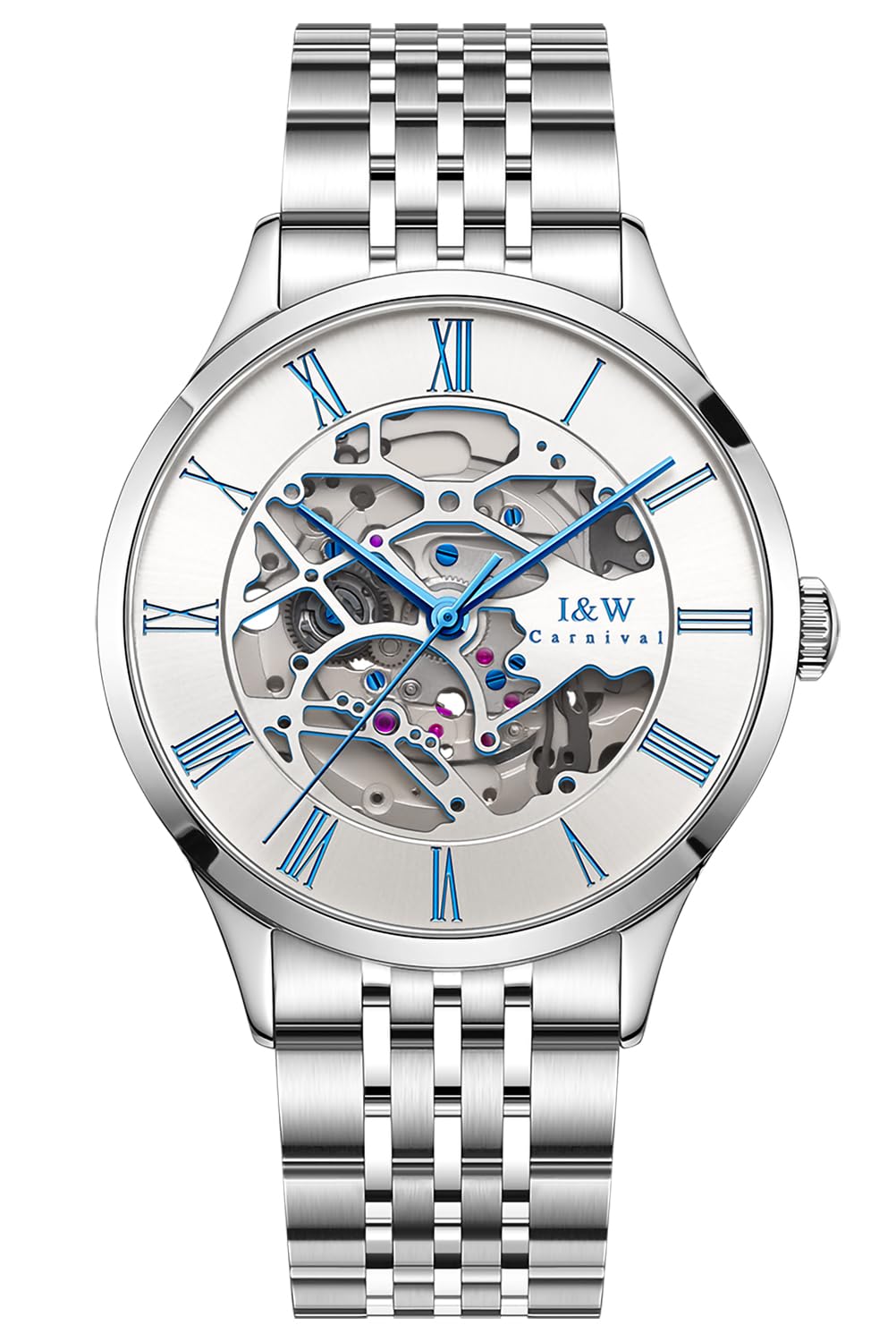 TEINTOP I&W Automatik Uhr Herren Mechanische Skelett Uhren Japanische Bewegung Armbanduhren