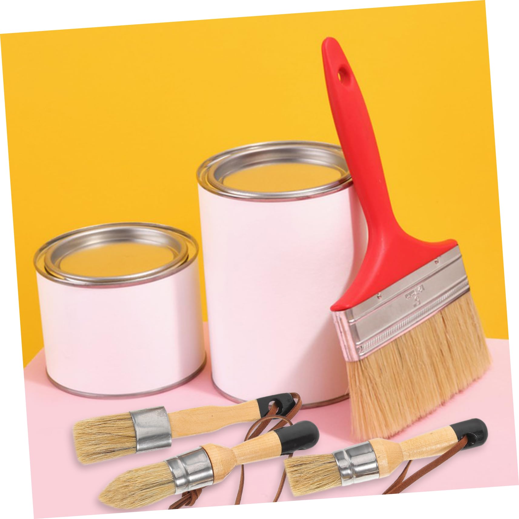NUOBESTY Conjunto De Pinceles De Arte Uso Diario Pinceles De Pintura Resistente Al Agua Manualidades Y Decoración 3 Piezas X 4
