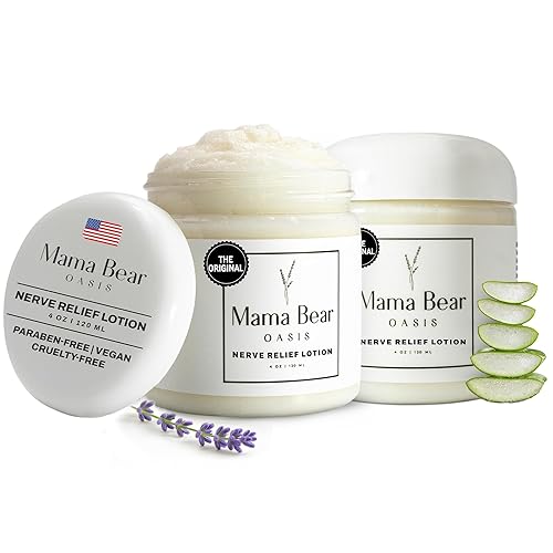 Mama Bear Oasis Loción  Terapia neuropatía nerviosa y crema de alivio  Crema de alivio de máxima fuerza para pies, manos, piernas, dedos de los pies