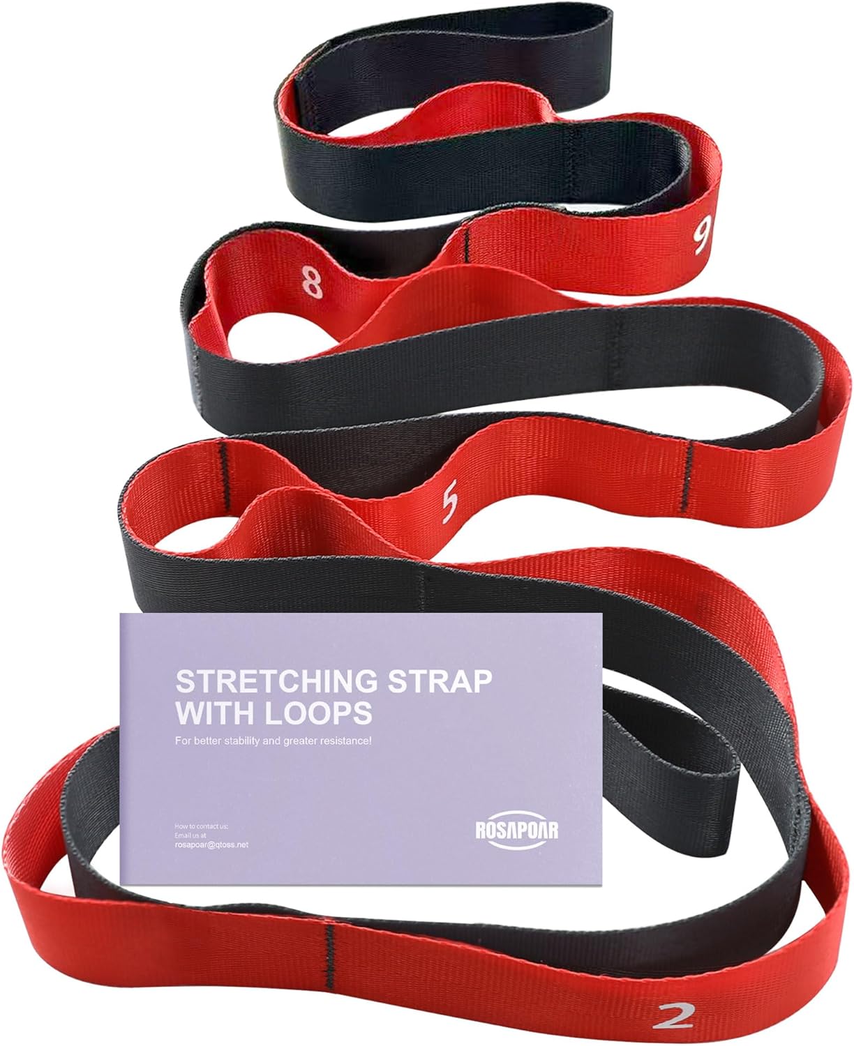 Stretching Strap with Loops – Non Elastic Yoga Straps for Physical Therapy, Durable Stretch Bands for Exercise, Flexibility Training, Hamstring & Leg Stretcher, Yoga/Pilates/Gymnastics