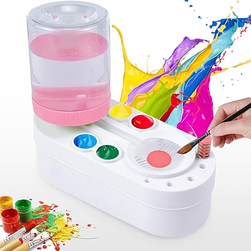 Nuevas herramientas limpiadoras de pinceles, enjuague de brochas, taza de pintura, circulación de agua corriente, suministros de arte para acrílico,