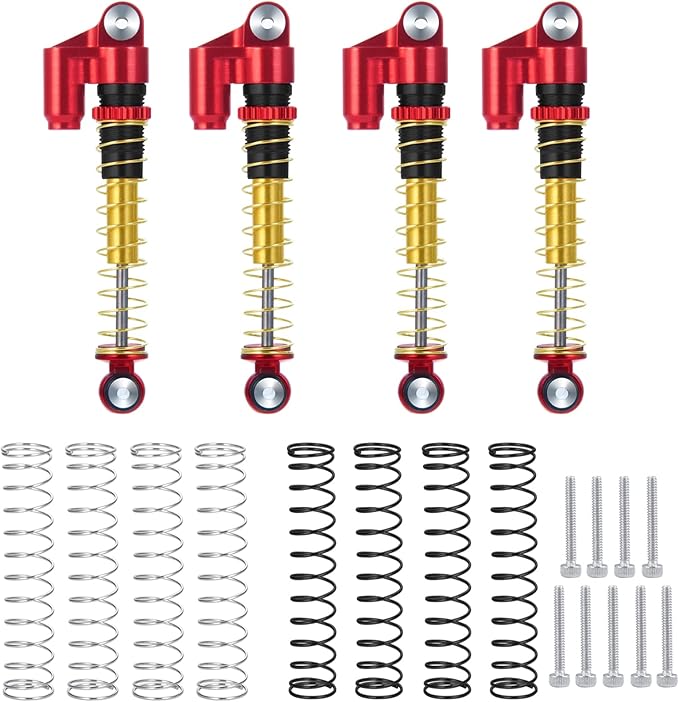 Amazon MINI 1/24 rcクローラー アルミショックセットShock Set for Axial SCX24 (レッド