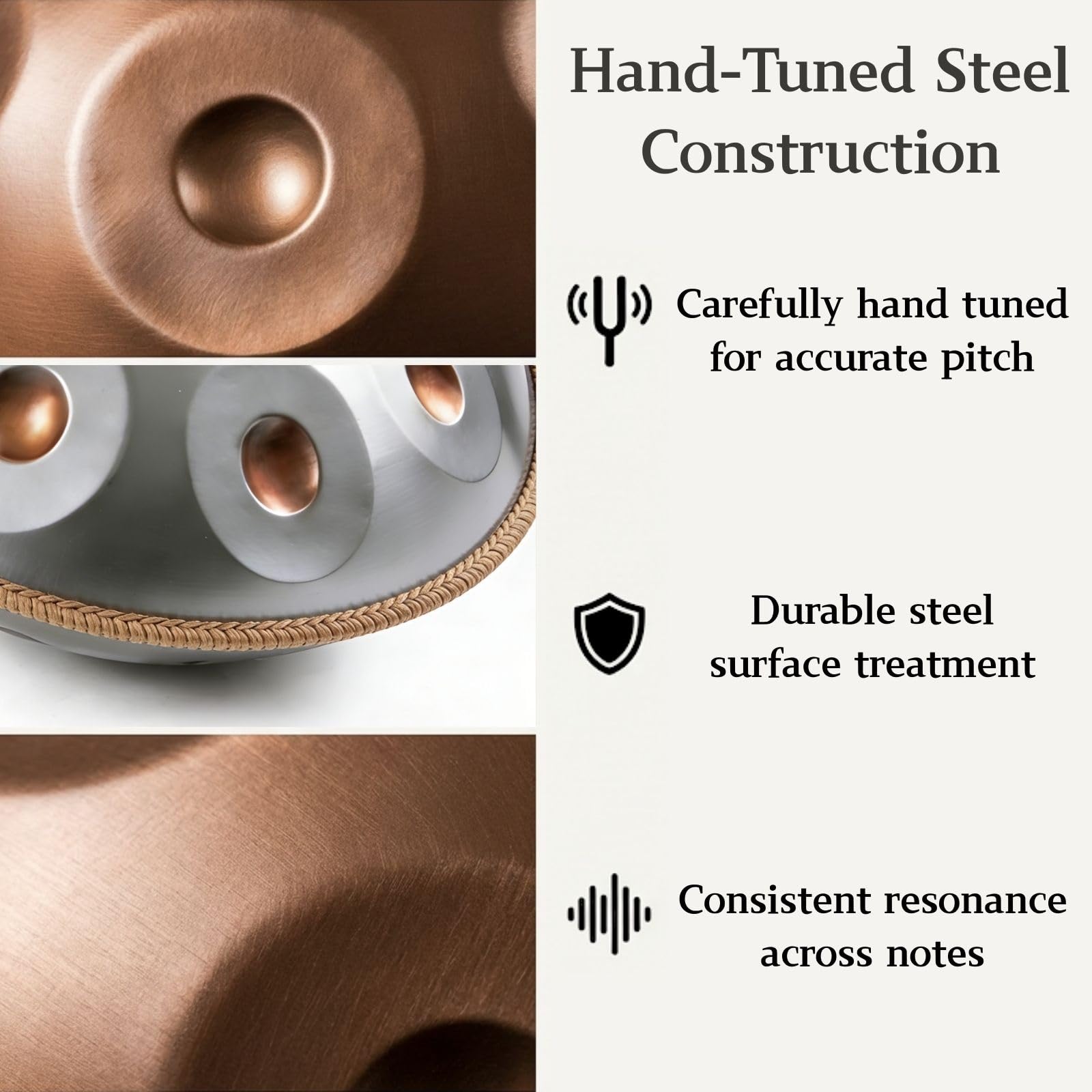 Handpan Drum de Acero D Minor Handpan Instrumento Musical 9 10 12 Notas Afinado 432Hz 440Hz para Meditación Yoga Música y Práctica Sonora para Terapia Relajante(Azul,440HZ/9 Note)