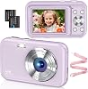 Digital Camera FHD 1080P 44MP Ultra Thin Camera Digital Camera with Batteries Simple and Portable Digital Camera for Children Boys Girls Students Beginners Seniors Purple