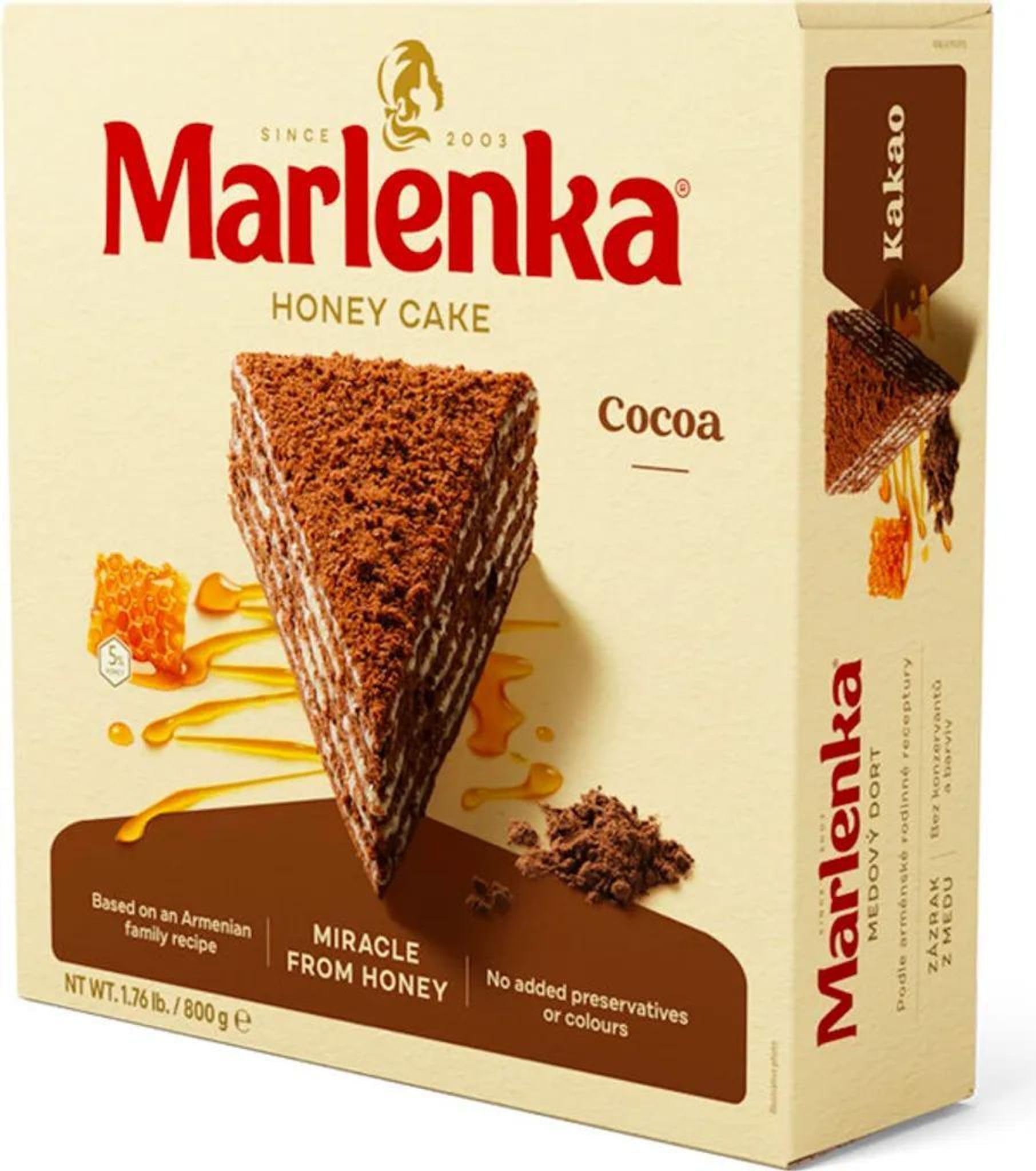 MARLENKA® Torta al miele al cacao 6+2 Offerta confezione – torta al miele, dolce, torta (8 x 800 g)