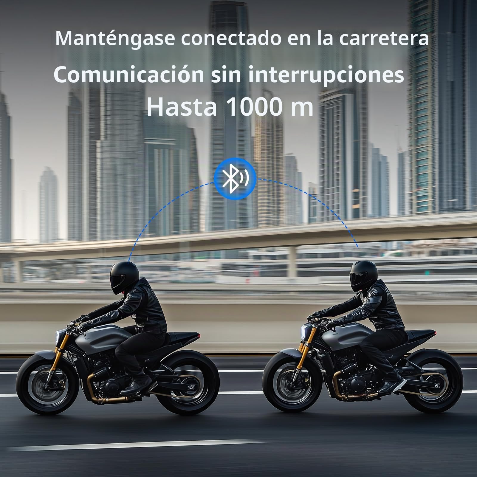 Auriculares Casco Moto,Intercomunicador Casco Moto H9 Sistema de Comunicación Inalámbrica Bluetooth 5.1 con Compartición de Música y Asistente de Voz (2 Piezas)