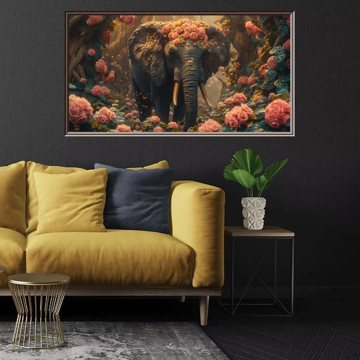 QQYRHN Olifant lezen krant diamant schilderij kits voor volwassenen