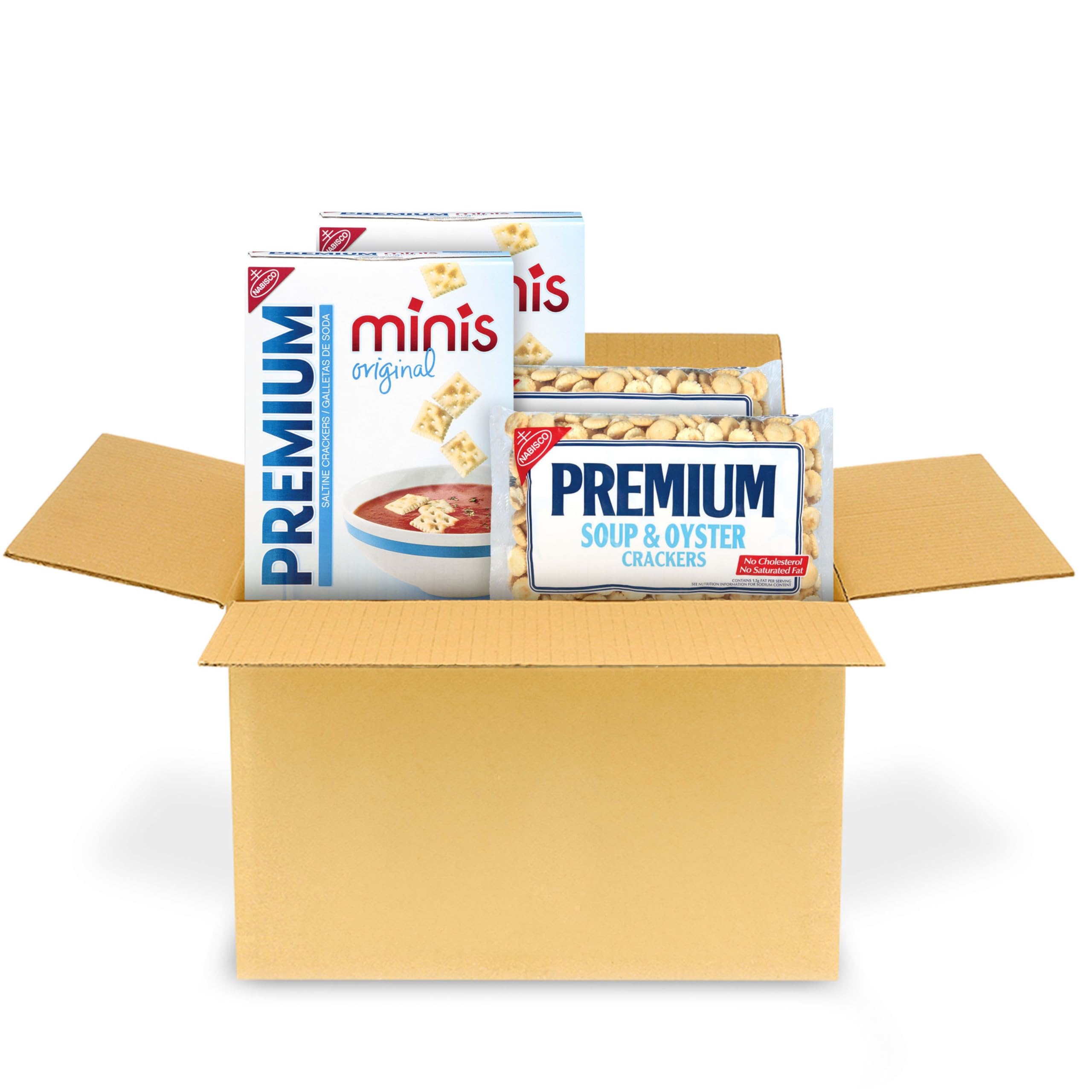 Saltine Crackers Variety Pack, 2 Mini and 2 Soup & Oyster Crackers, Lunch Snacks, Bulk Snacks, 4 Packs
