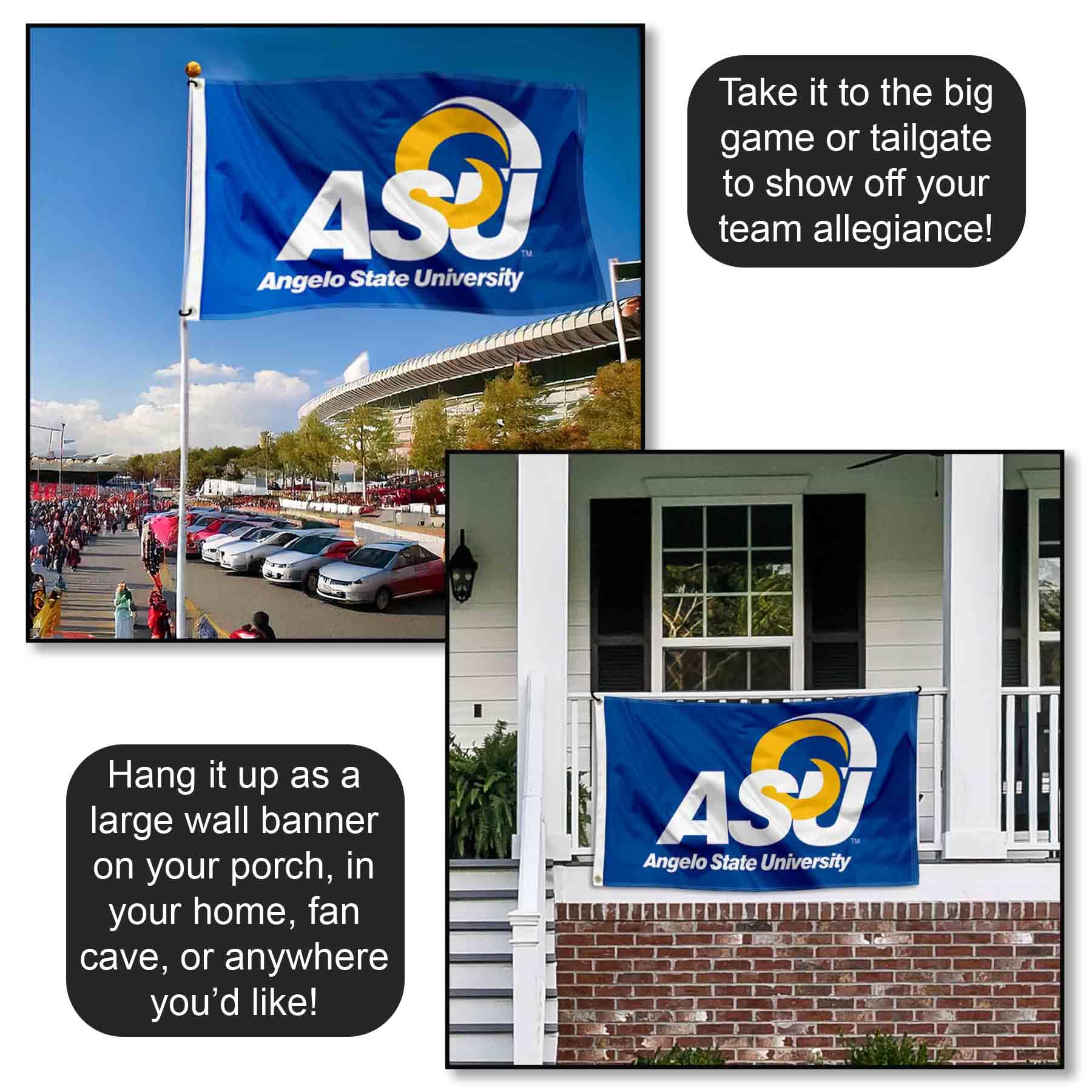 Angelo State University Rams House Flag - 30x40 Inches, Double Sided, Officially Licensed - View #7