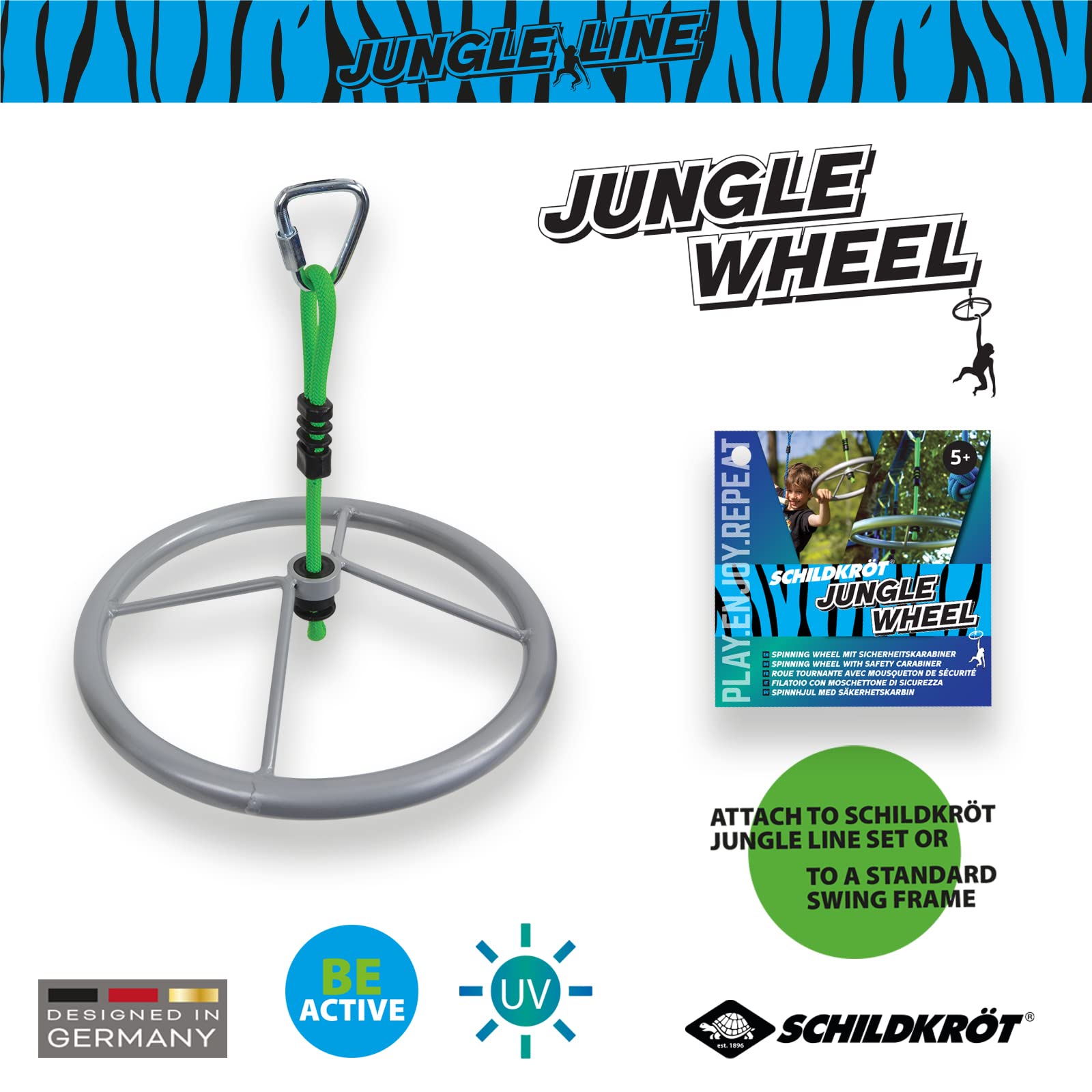 Schildkröt Spinning, Jungle, duże koło z metalu dla dzieci i dorosłych, akcesoria Ninja Line