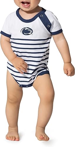 Little King NCAA - Body a rayas con broche de hombro y logotipo bordado, tallas para bebés 0-3M, 6M, 12M, 18M