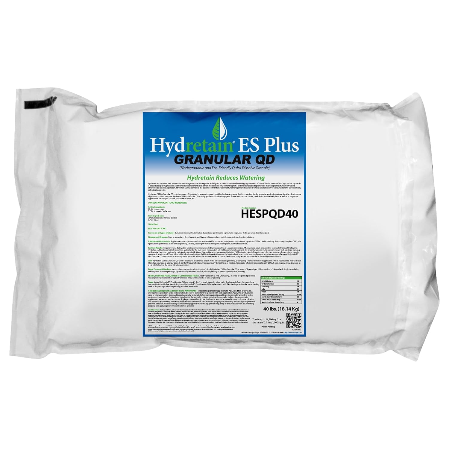 Hydretain Root Zone Moisture Manager Granular QD - 40 lb Bag (Commercial Label)