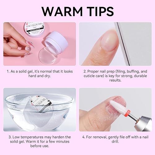 Miniatura 9 de Makartt Gel sólido constructor de uñas gel duro con purpurina para extensión de uñas 05fl oz gel de tallado de uñas 3D pegamento de diamantes de