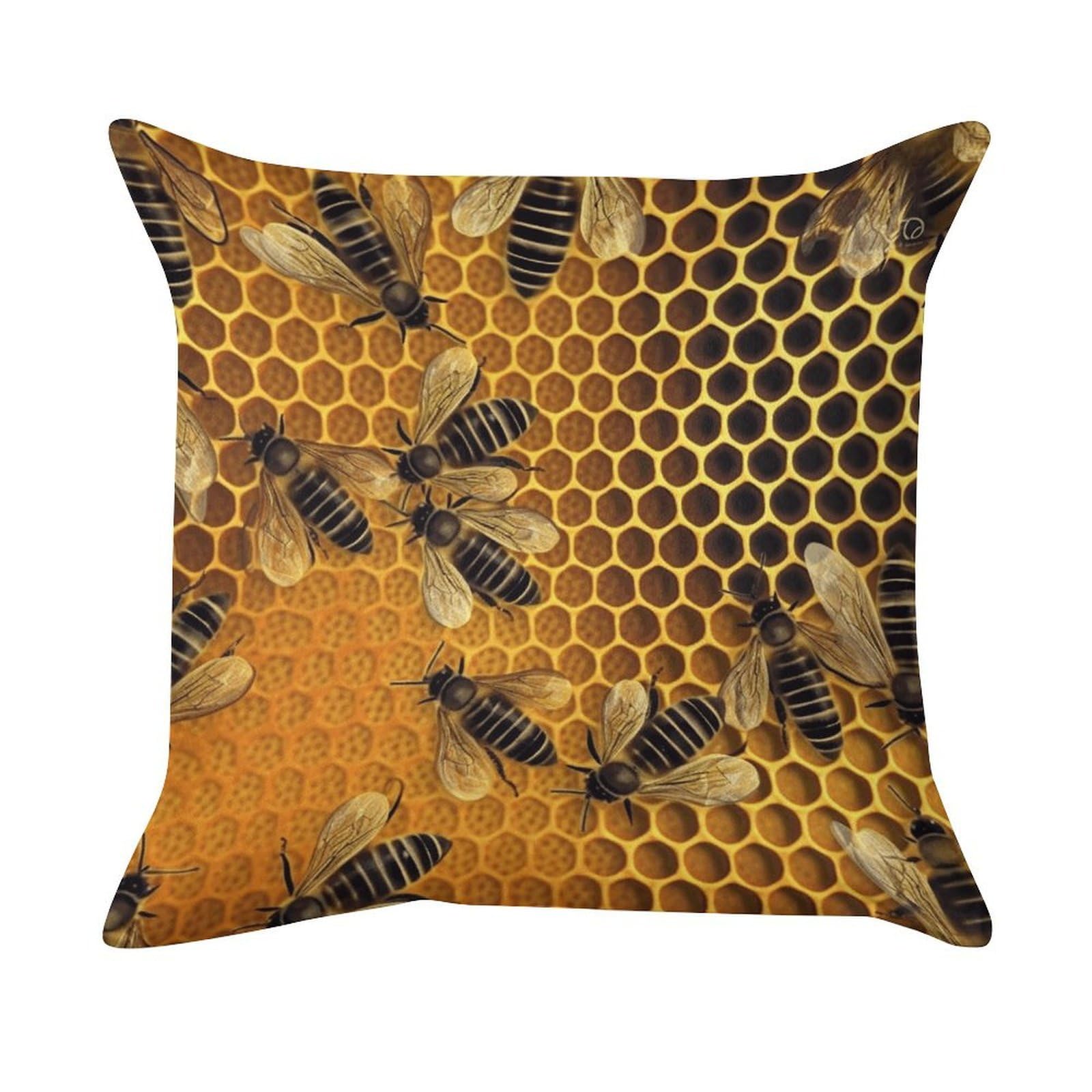 VstaDank Bees on Hive Pillow Covers Super Soft Pillow Cases Square Throw Pillowcase Decorative Luxury Cushion Cases Velvet Lumbar Pillow Shells with Zipper for All Seasons